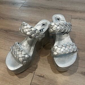 OTBT silver heels